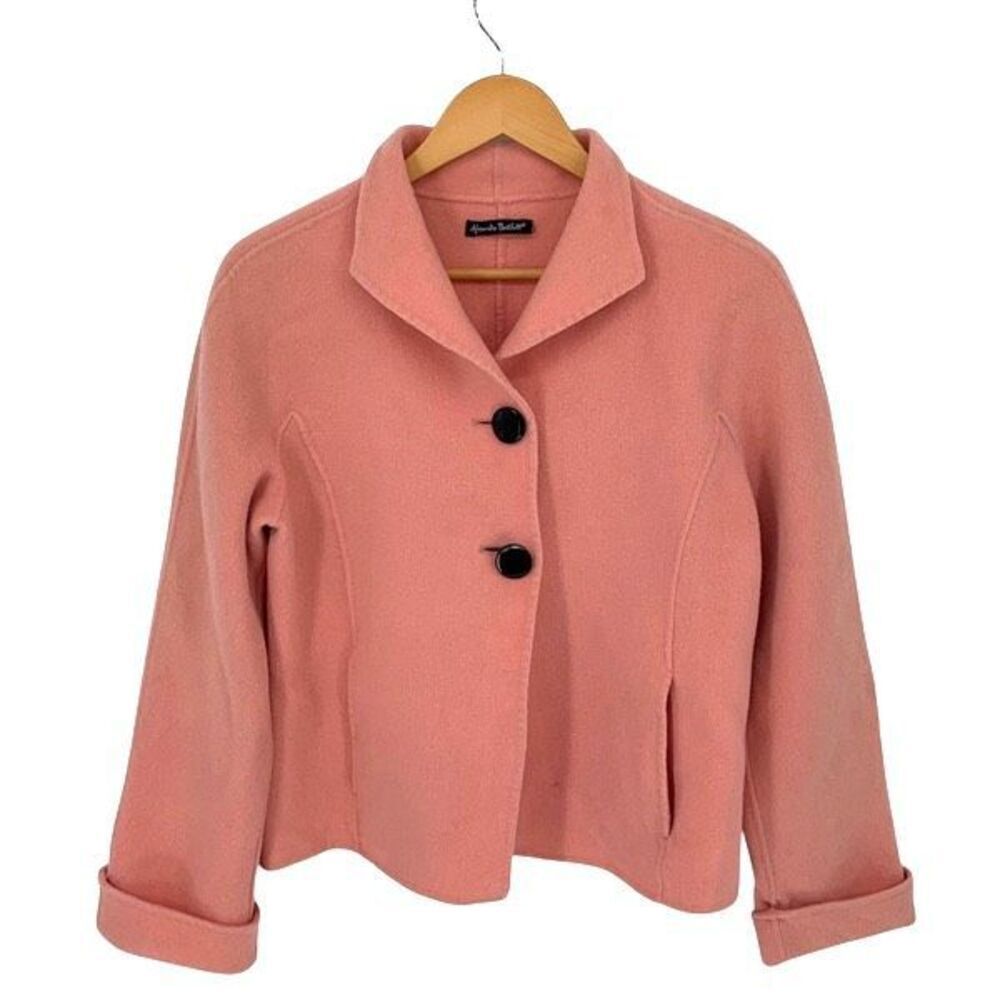 Alexandra Bartlett 100% wool short coat jacket blazer Pink Large